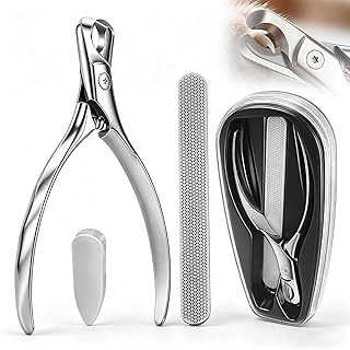 Krallenschere für Hunde und Krallenschere Katzen Set mit Nagelfeile aus martensitischem Edelstahl mit scharfen Klingen rutschfestem Griff und Aufbewahrungsbox für kleine und mittlere Haustiere