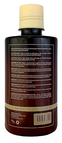 Miniatura 6 de AMAZONICA BELEZA Acondicionador Oro de Cari línea profesional, hidratación intensiva para cabello seco con aceite de argán y vitamina E, 10 onzas