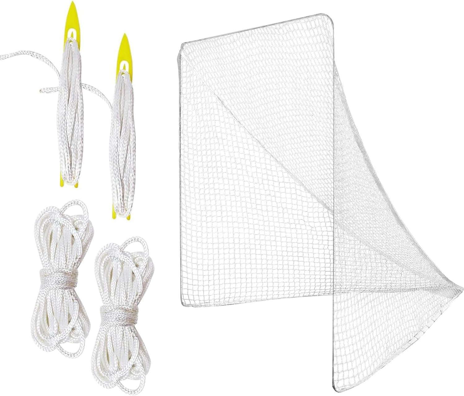 4mm Heavy Duty 6’X6’X7’Lacrosse Replacement Net with 2 xRandom Color Installation Tools,4x49ft Lacrosse Goal Net Lacing Rope Lacrosse Net for Lacrosse Practice or Competition of Backyard, Playground