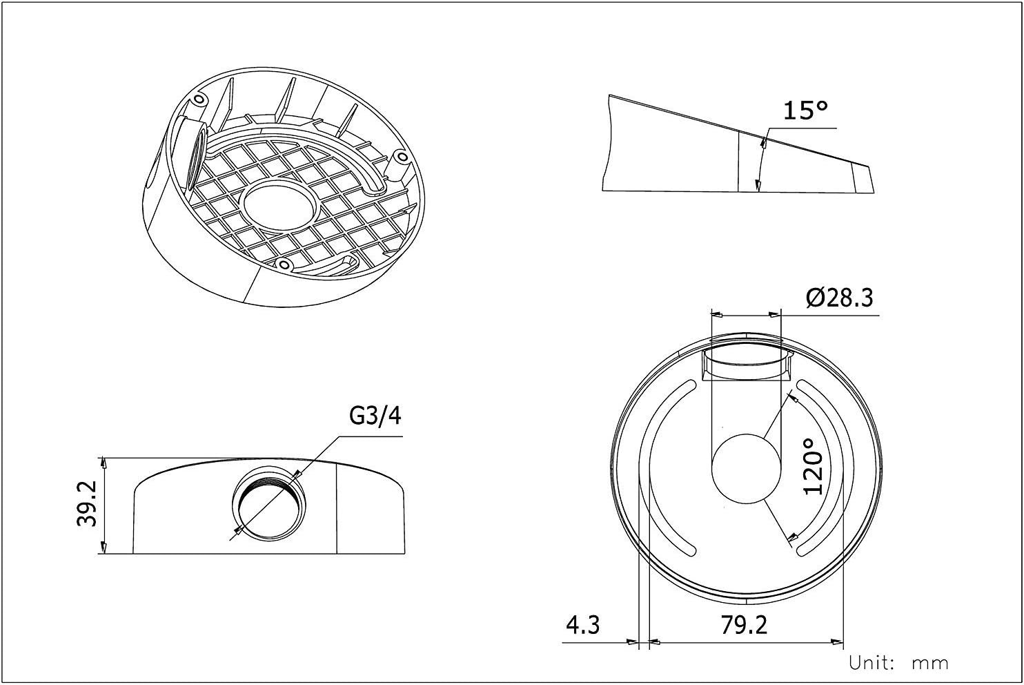 HIFROM (Pack of 5) Original DS-1259ZJ Indoor Angled Ceiling Mount Bracket Replacement for IP Dome Camera DS-2CD2132-I DS-2CD3112-I DS-2CD3132-I