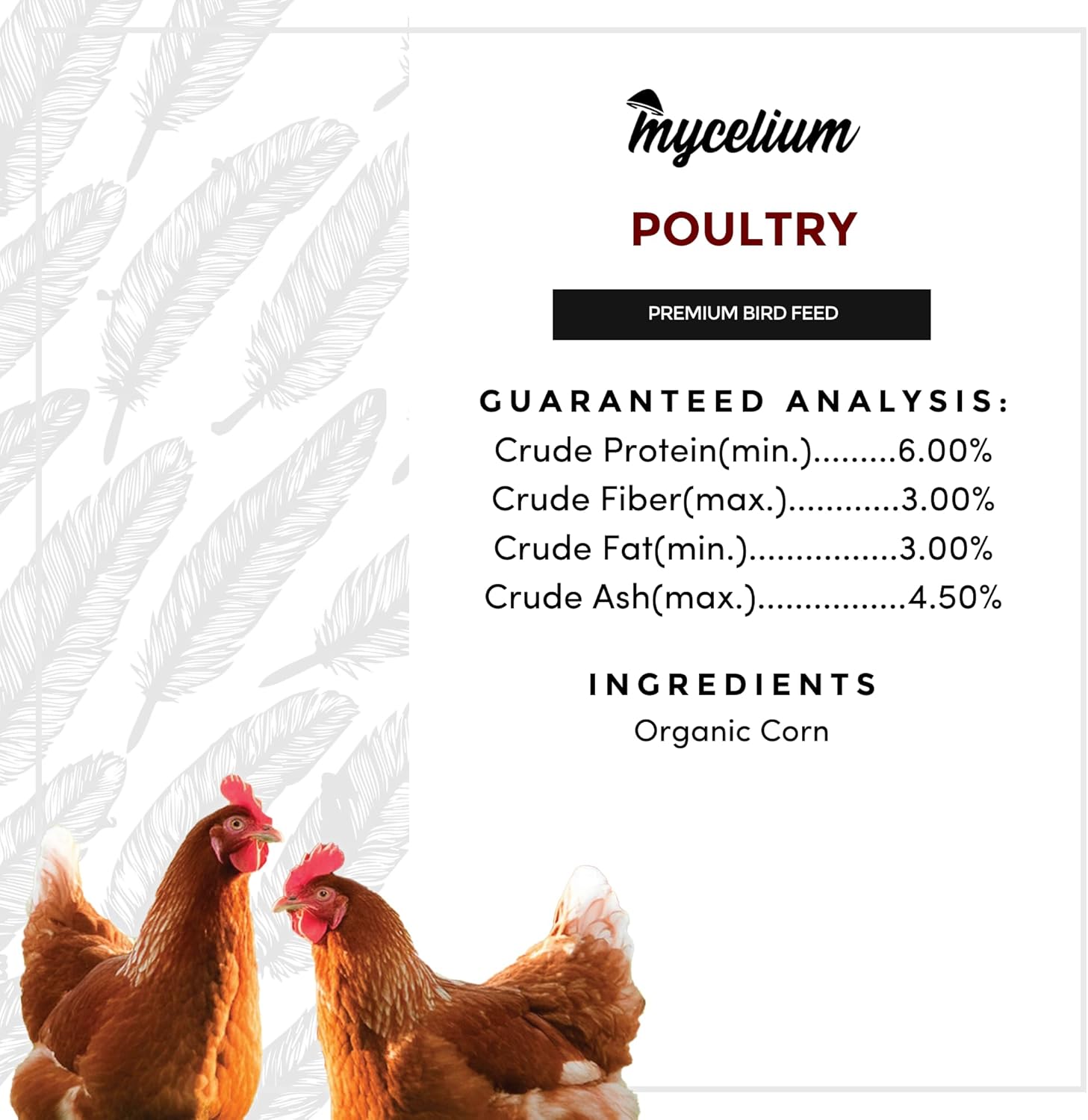 Mycelium Premium Corn – Organic, Non-GMO, High Nutritional Value Poultry Food for Chickens, Ducks & Turkeys, Sourced from Local USA Farms, Sustainable Farming, 5 lbs