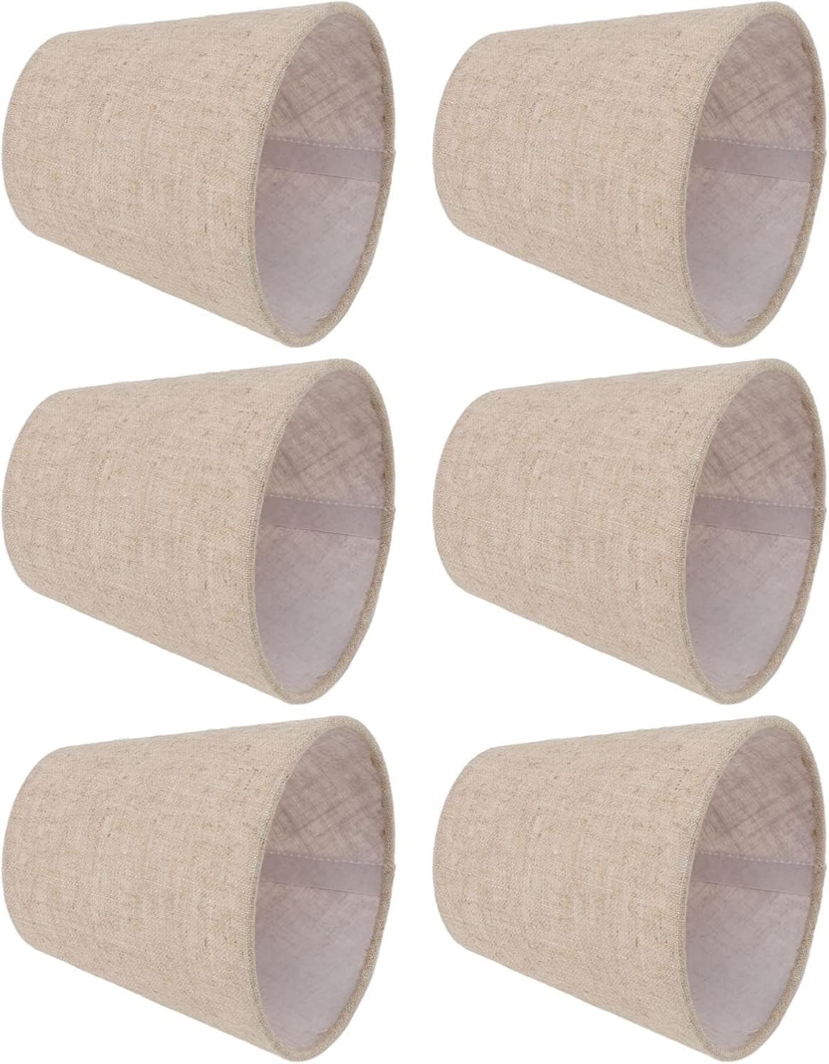 Set of 6 Fabric Linen Lamp Shades, Small Lampshade Floor Lamp Shade Replacement Clip on Lampshade for Chandeliers Table Lamps