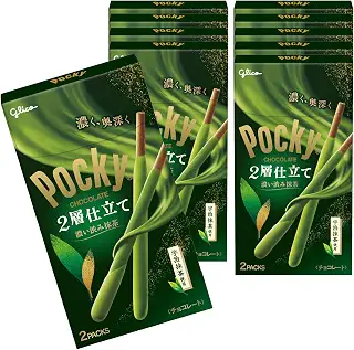 江崎グリコ ポッキー2層仕立て(濃い渋み抹茶) 江崎グリコ Pocky matcha お菓子 おかし チョコ チョコレート 1袋(2P)×10個