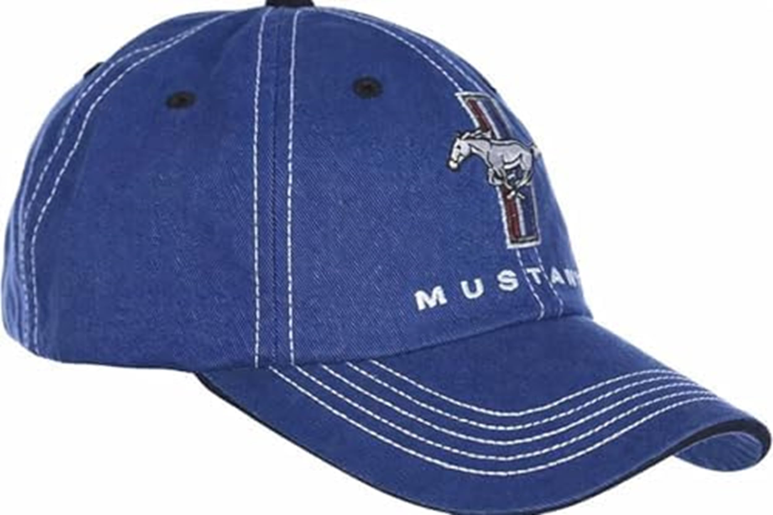 Running Horse Tri-Bar Blue and White Hat