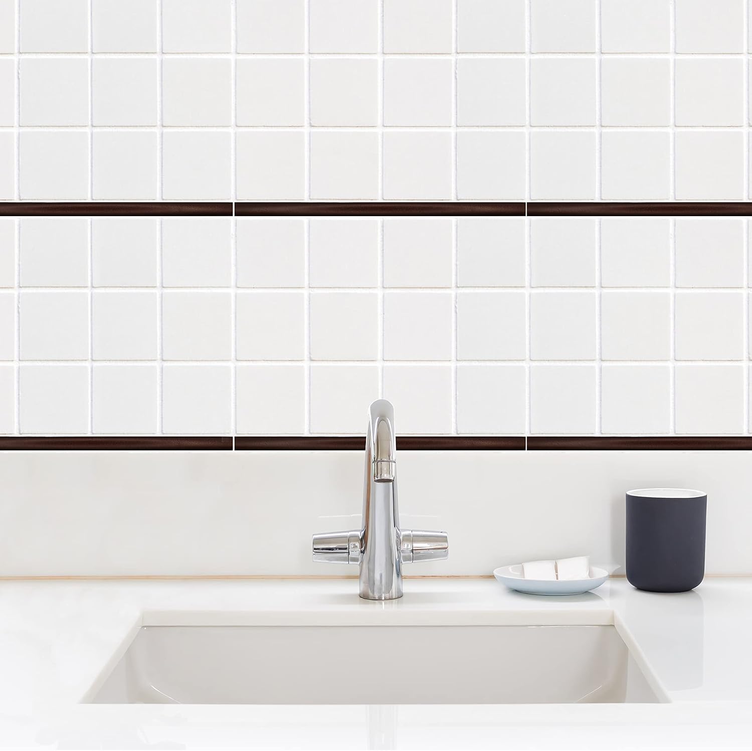 Best Cyber Deals 🔥 Questech Tile Trim, 1/2 x 12 inch Soho Listel Low Pencil Tile Edge Liner, Oil Rubbed Bronze Metal Finish, 12 Pack