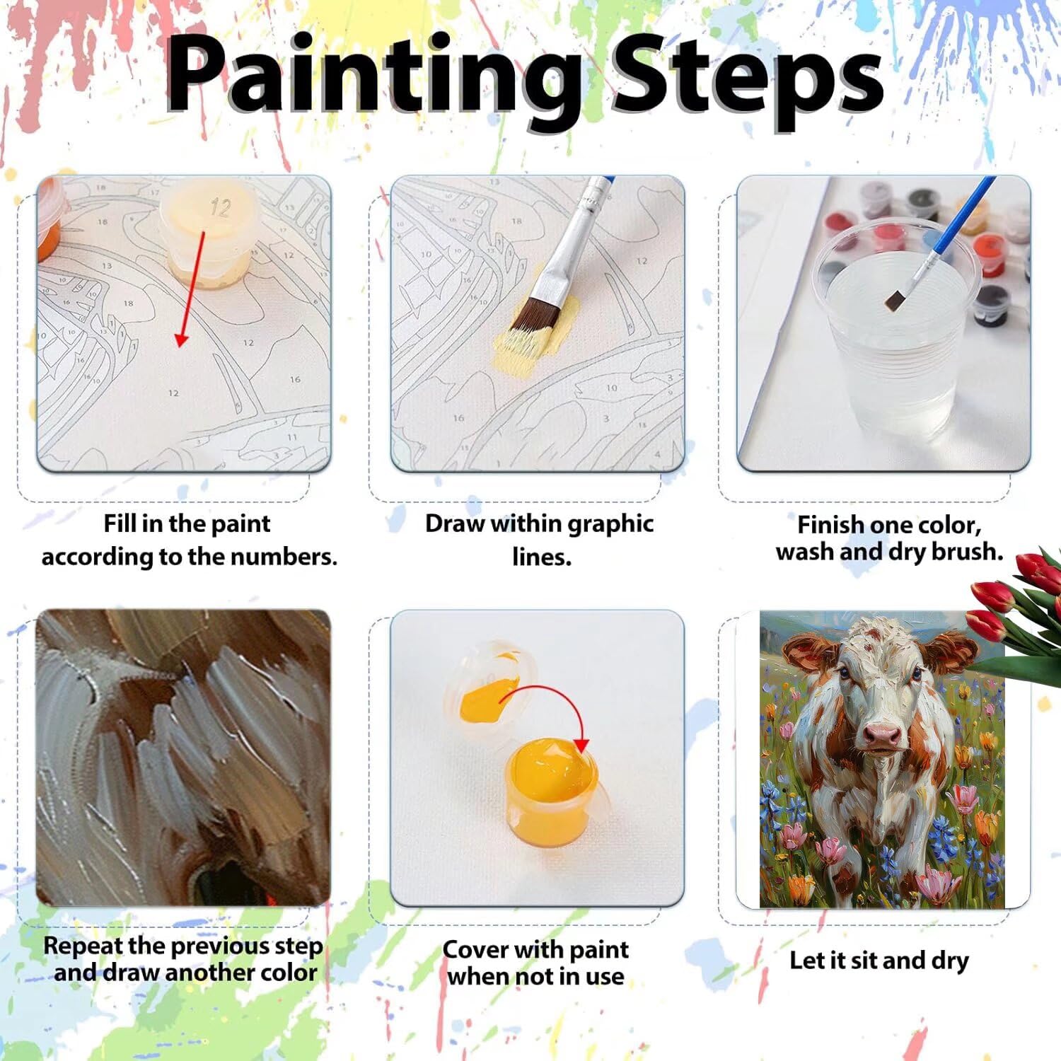 Pintar por Numeros Adultos pintar por numeros niños manualidades niños 10 años, DIY Pintar por Números de Pincel y Pintura acrílica Decoraciones para el Hogar Manualidades, sin Marco 60x80cm C-182