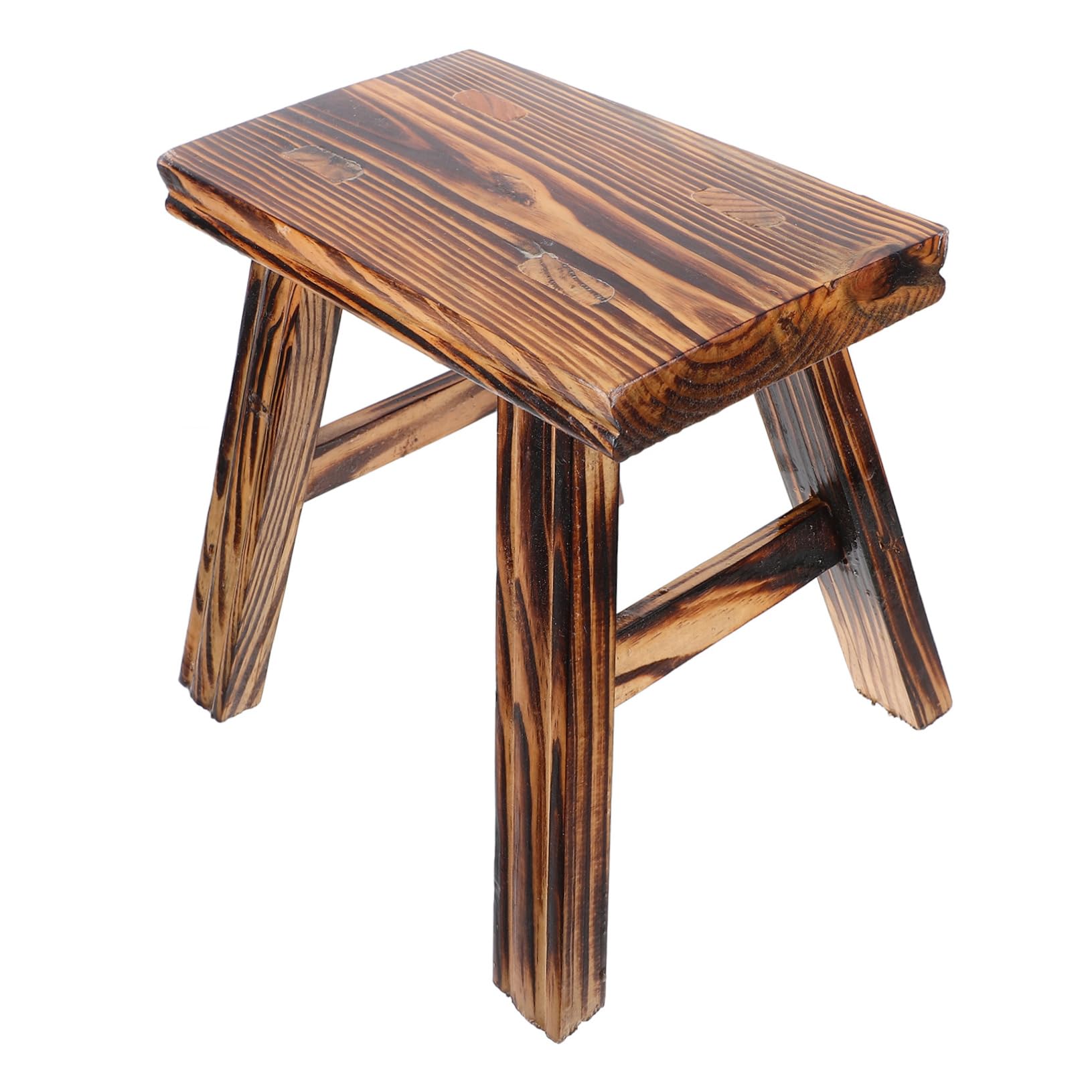 Taburete pequeño de madera maciza para cambiar zapatos en la entrada de casa