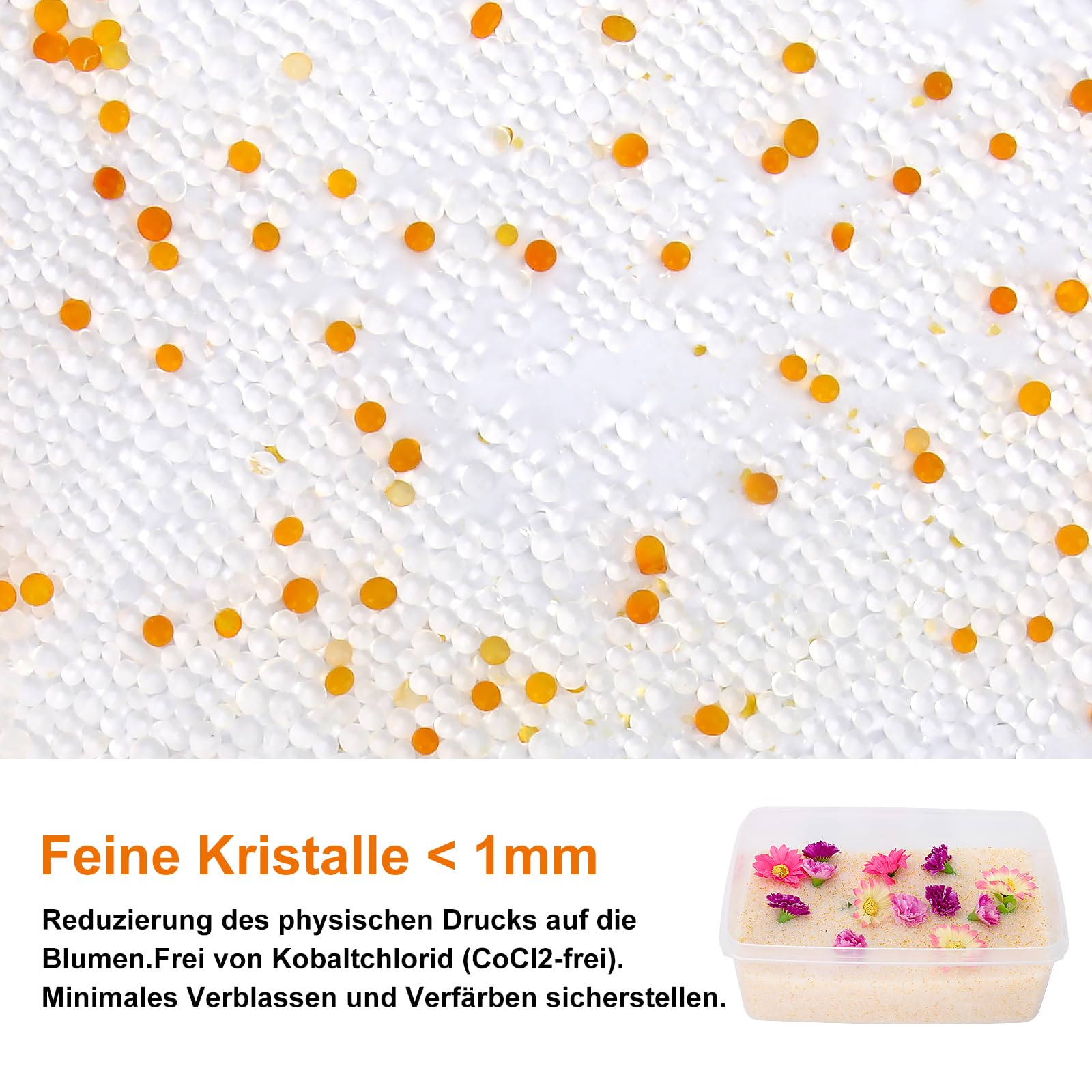 5.5 LBS Silicagel Kieselgel zum Trocknen von Blumen Trockensalz für Blumen Silikat Trockenmittel für DIY Silica Gel Regenerierbar Trocknungskristalle mit Farbwechsel