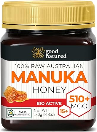 Good Natured Manuka Honey MGO 510+ - High Grade Raw Manuka Honey Medical Grade, Non-GMO, Lab-Tested & AMHA Certified, BPA-free, 8.8 oz