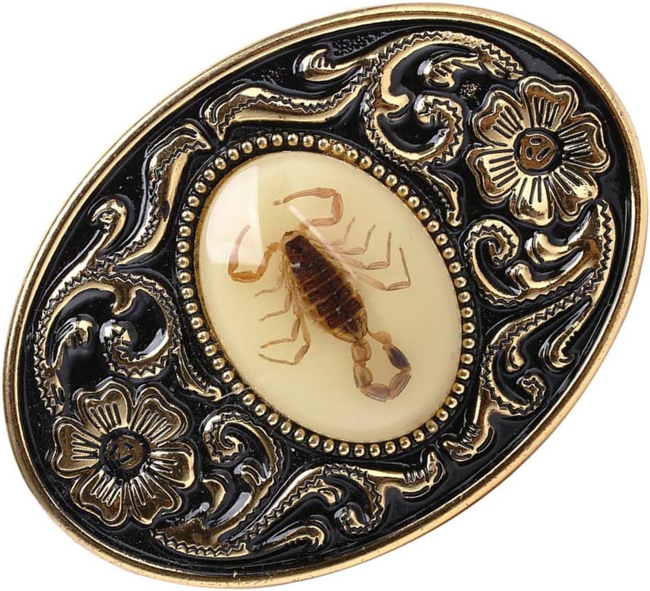 HUABOLA CALYN Belt Buckle for Men- Unique Luminous Stone Native American White 3D Scorpion Animal Belt Buckle for Women - Image 4