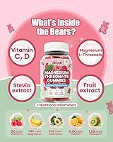 Vista 2 de Magnesium L-Threonate Gummies 1000mg – Sugar-Free, Vegan Magnesium Supplement for Kids & Adults, Wellness Support, Non-GMO, Raspberry Flavor, 60