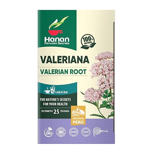 Miniatura 6 de Hanan Secrets Valeriana Té de hierbas peruanas  Raíz Valeriana 100 natural  25 bolsas de té  Ayuda naturalmente en aliviar el estrés la tensión y el