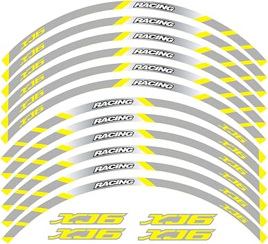 Motorcycle For YAMAHA XJ6 Front And Rear Wheels Edge Outer Rim Sticker Reflective Stripe Wheel Decals