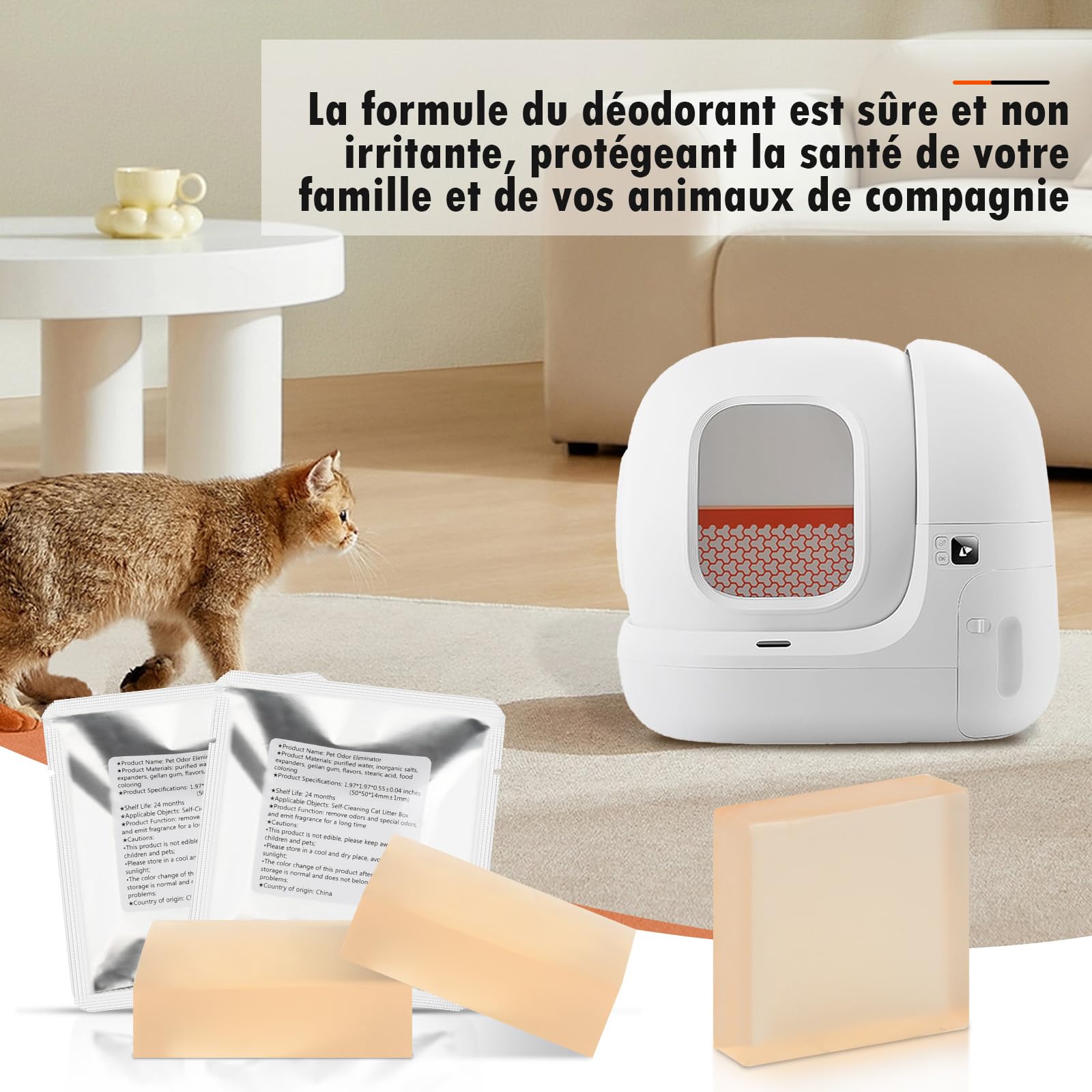 LOT DE 6 Désodorisant litière Chat pour PETKIT Pura Max 2 / Pura Max Litiere Chat Autonettoyante, Désodorisant pour Toilettes Pour Chat