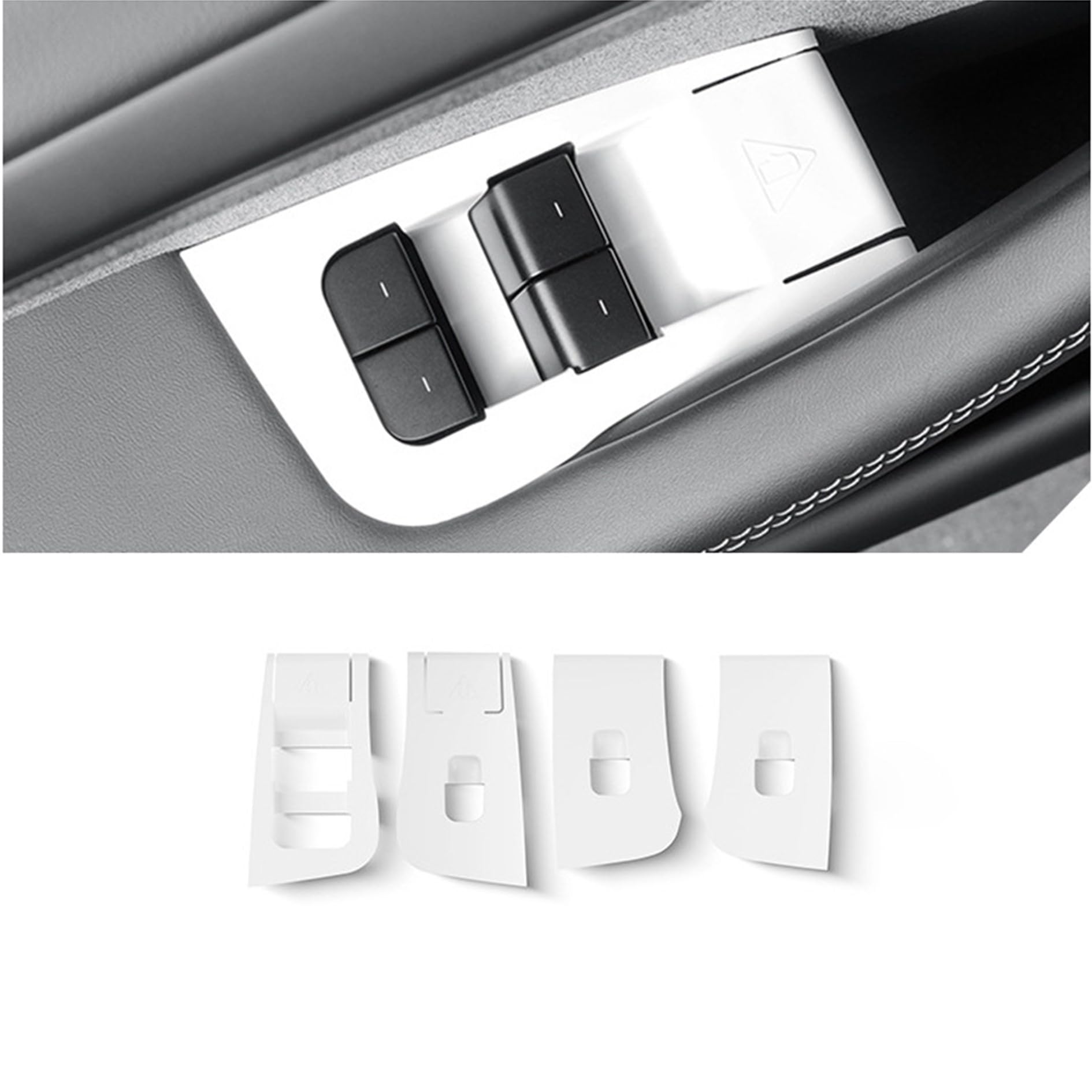 ushilife Silicone Door Armrest Window Lift Trim Compatible with Tesla Model Y Juniper 2025, Soft Silicone Door Window Switch Panel Cover, Car Window