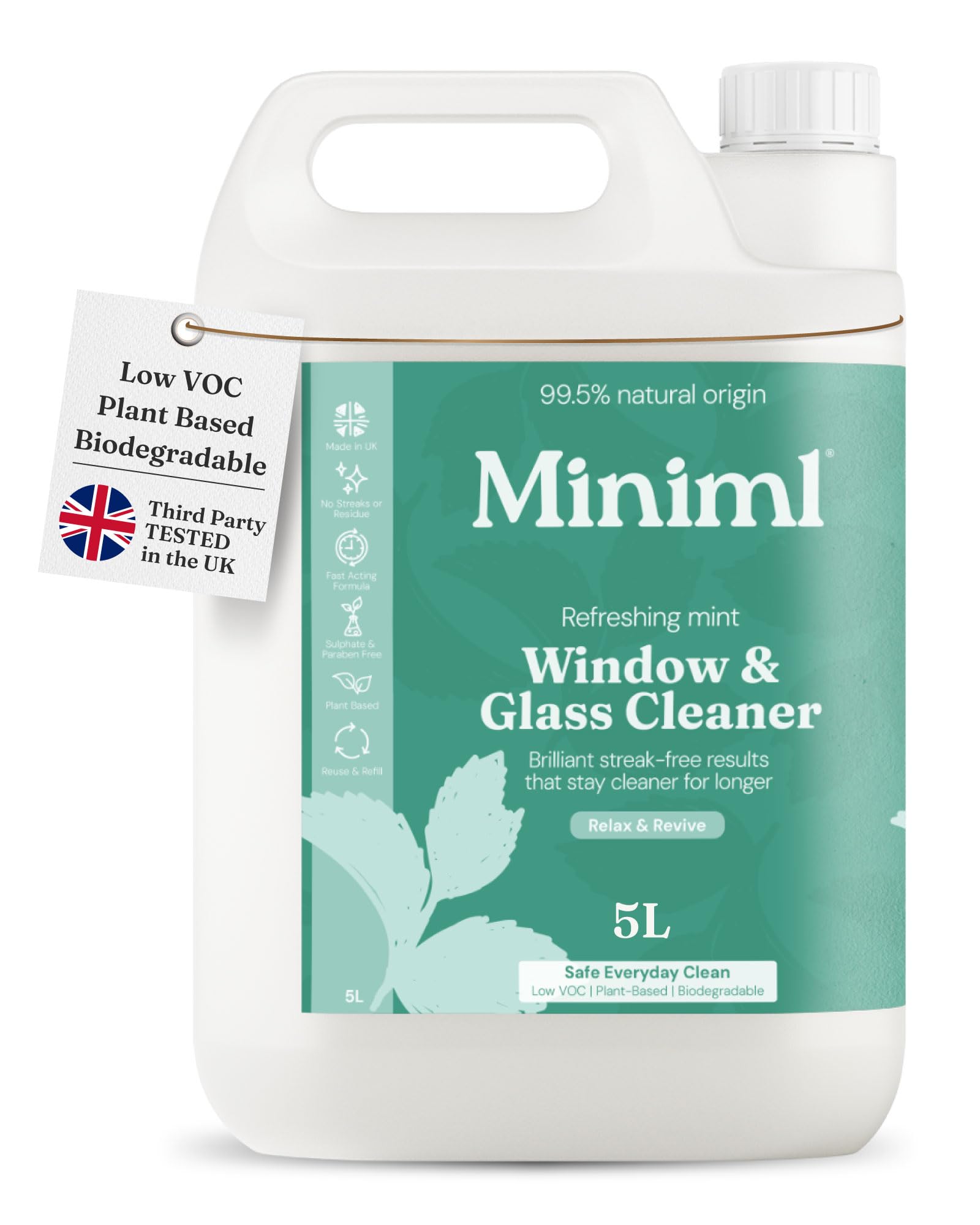 Miniml Refreshing Mint Window & Glass Cleaner - 5L