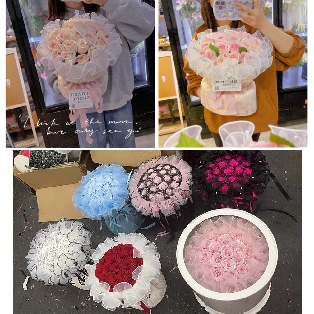 10 Yards 11cm Plissiertes Organzaband Rüschen Spitzenborte mit Perlen Organza Spitzenband Tüll Spitzenstoff Spitzenbordüre für Applikationen Kleidung DIY Nähen Basteln Blau