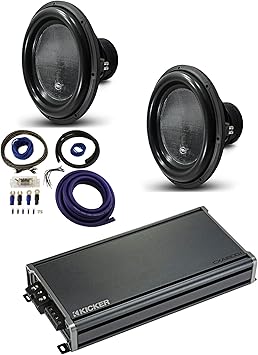 Harmony Audio HA-ML121 Monolith 12" Competition 3000W Dual 1 Ohm Sub, 46CXA18001 Class D Amp Mono 3600W Peak Sub Amplifier and SOLORND2X12V Car Audio Dual 12" Slot Vented Paintable Baffle