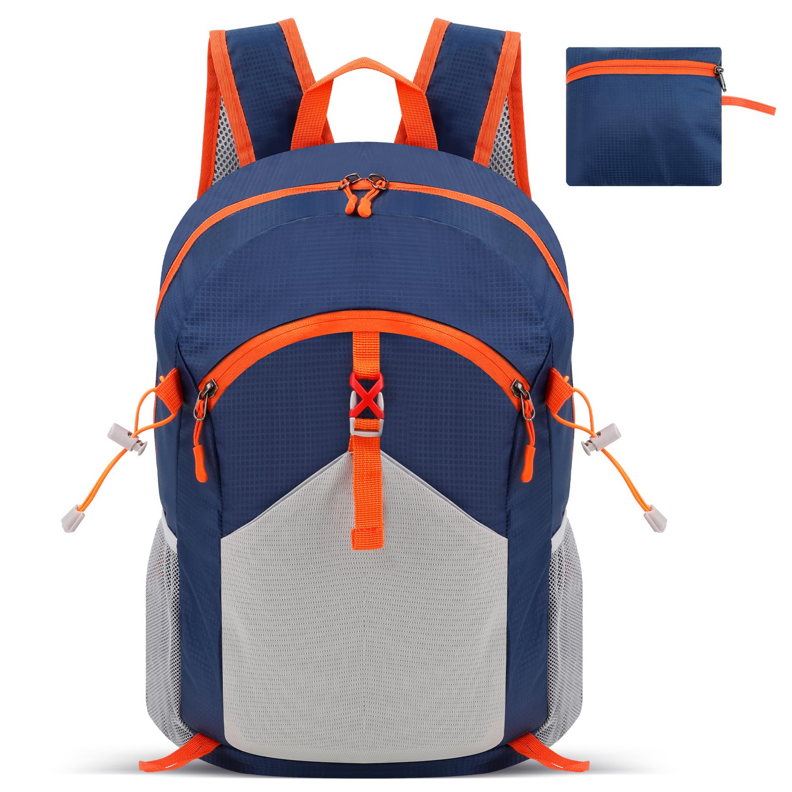 Cozary Zaino Pieghevole Ultraleggero 28L, Zaino da Trekking Uomo Donna, Leggero e Impermeabile, ideale per Viaggio, Trekking, MTB, Camping e Uso Quotidiano - Blu scuro