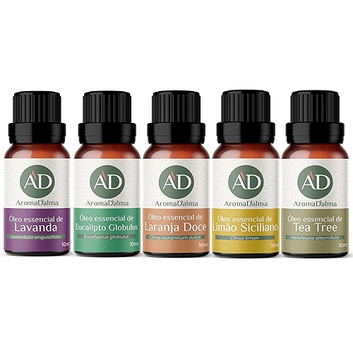 Kit Óleo Essêncial Completo Para Aromaterapia | Os 5 Aromas Mais Populares 100% Puros - La...