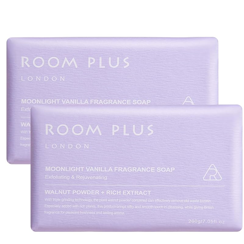 Sabonete em barra YESUN ROOMPLUS com fragrância de baunilha e pó de noz, Pacote com 2, 400 g