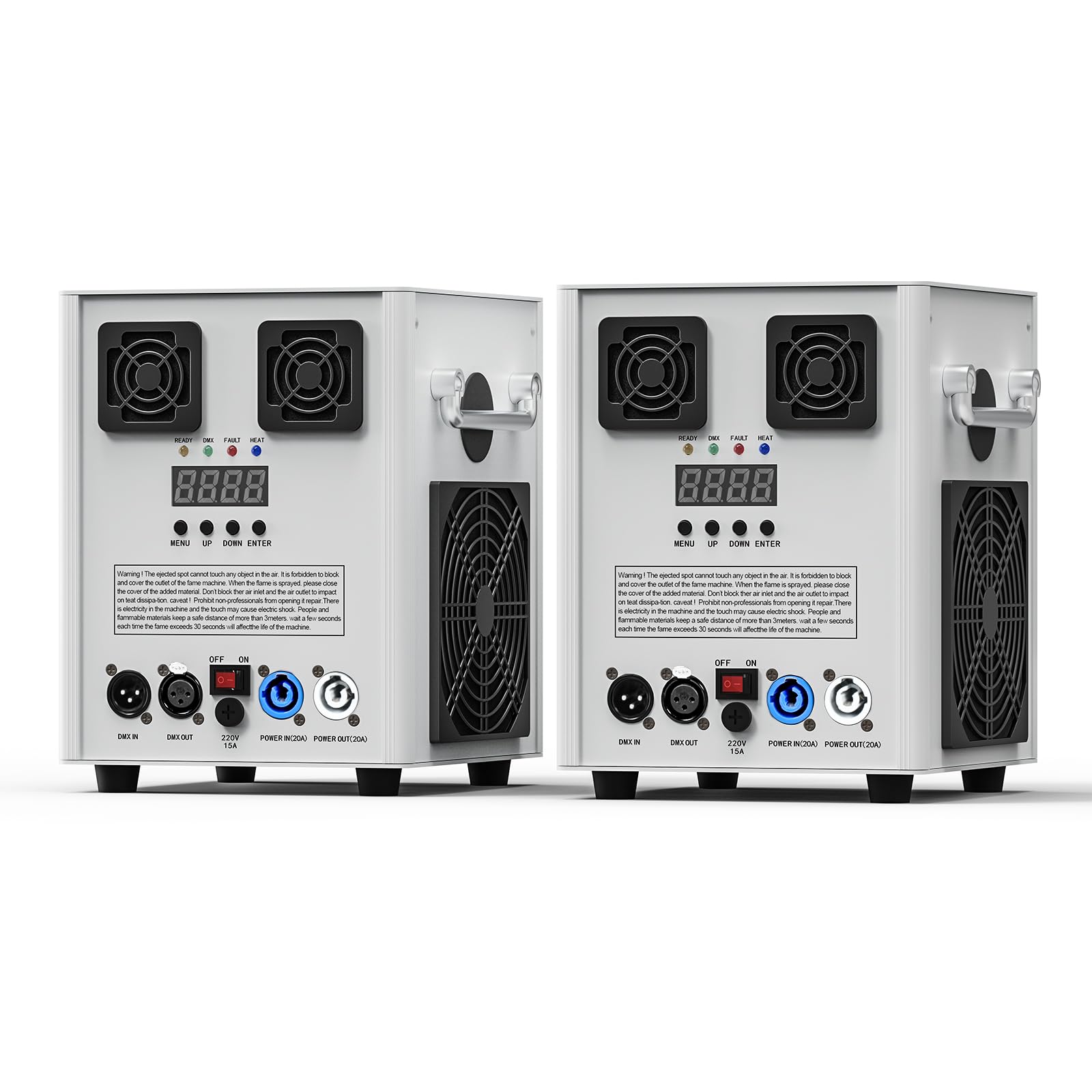 Erreyht Pyrotechnic Machine, 2PC White 530W DMX Machines, Remote Control, for Parties Halloween Christmas Weddings Sporting Events