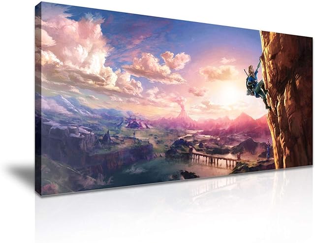 Legend of Zelda Breath of the Wild Climbing Poster Canvas Wall Art Picture Print 60x30cm