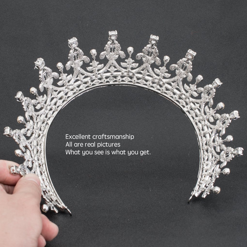 Cristales Clásicos Rhinestone Boda Nupcial 2/3 Tiara Cuervo Diadem Mujeres Accesorios para el Cabello 05365L
