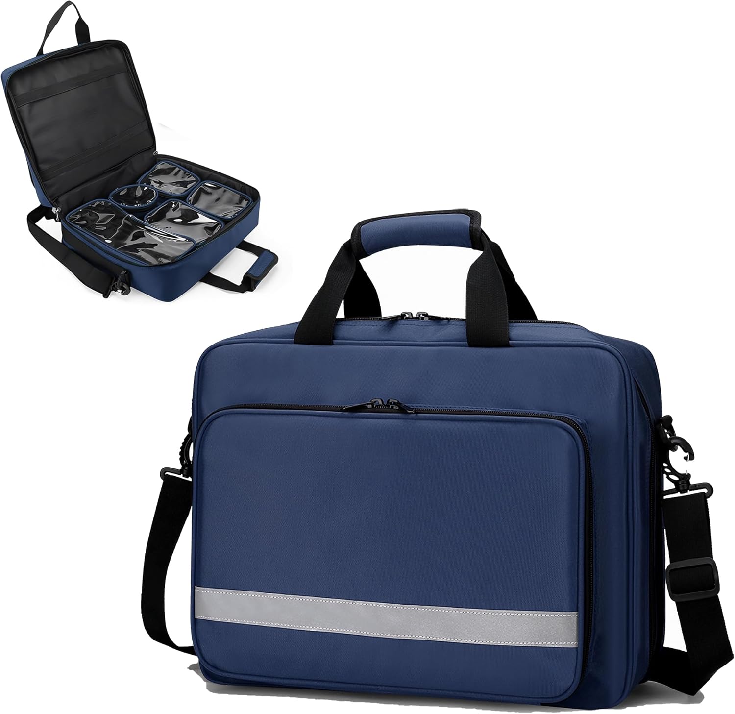 Medical Bag Empty First Aid Bag Emergency Medicine Bag with 5 transparent visible pouches,Medical Bag Organizer Empty Medicine Mag for Traveling nurses