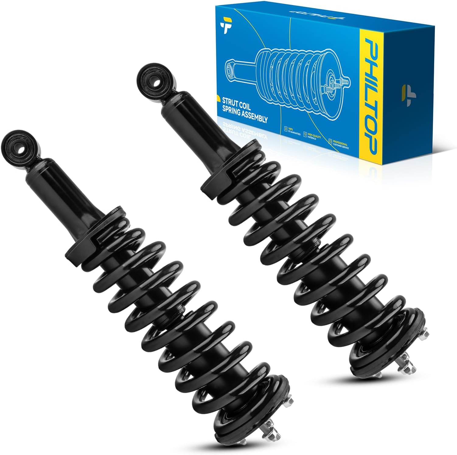 PHILTOP Front Struts for Toyota Tundra 2000 2001 2002 2003 2004 2005 2006, Shock Absorber Complete Suspension 171347L+171347R, Struts with Coil Spring Assemblies SAA011 2 Pcs,Left & Right