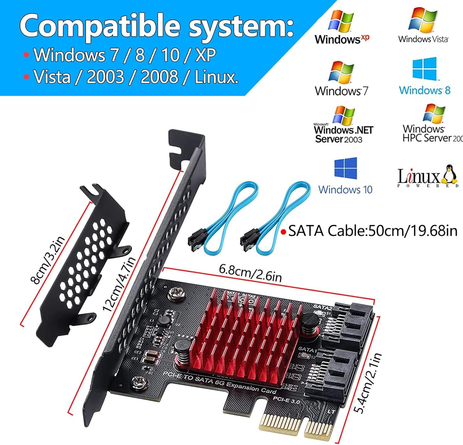 Amazon.co.jp: PCIE 1 X SATA 3.0コントローラカード2ポート、6 Gbit/s