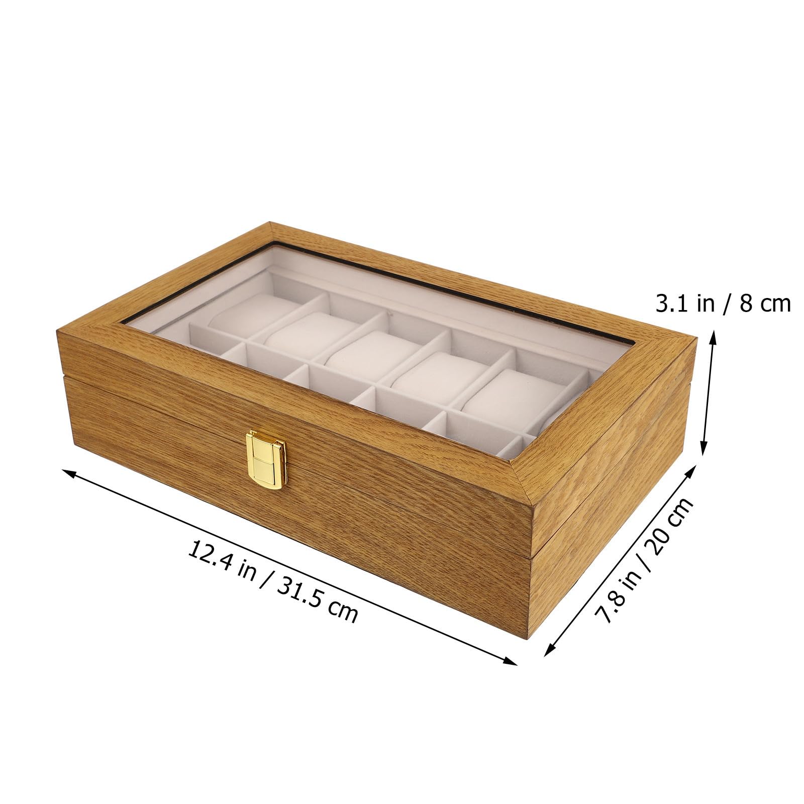 Toyvian Caja para Reloj de Pulsera de Madera, 12 Ranuras, Estilo Vintage