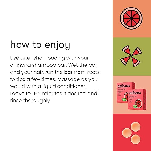 Miniatura 7 de ANIHANA Juego de barra de champú y acondicionador para cabello seco dañado, seguro para teñido, hidratante, aspecto saludable, sin parabenos