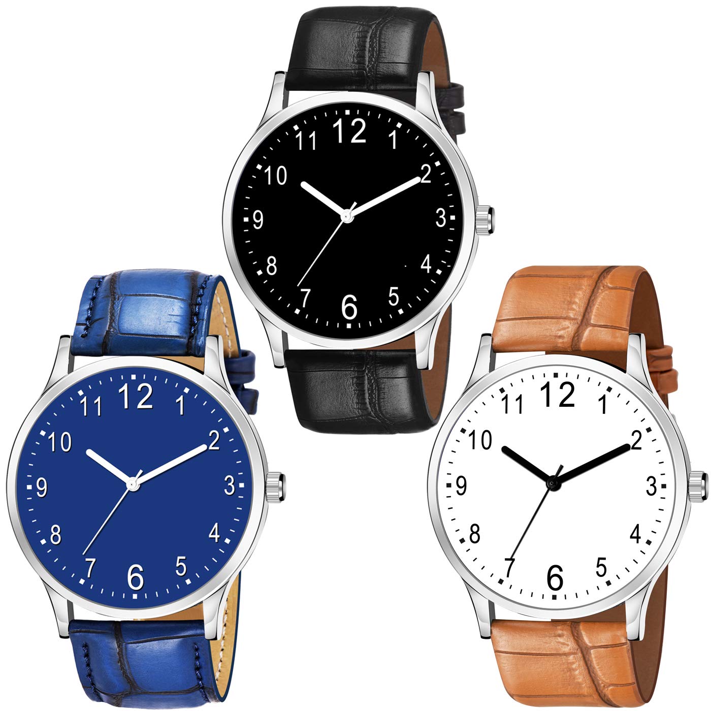 just like Set of 3 Leathers Strap Multi Color Wrist Analog Watch for Boy and Men (B0BTDL9Y61) Amazon Price History, Amazon Price Tracker