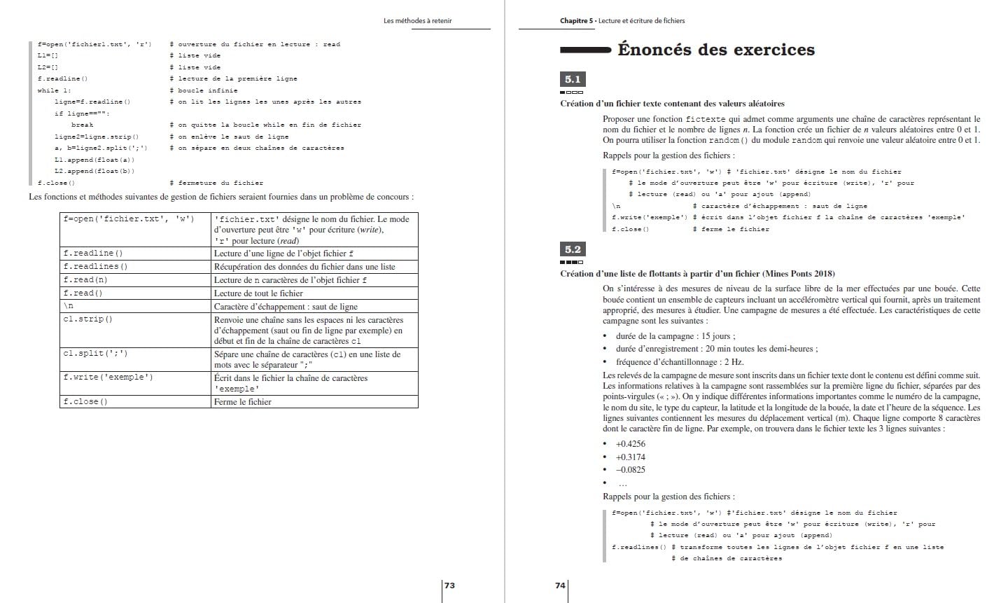 Informatique avec Python - Méthodes et exercices - MPSI-PCSI-PTSI-MP-PC-PSI-PT-TSI-TPC-TB - 3e éd.