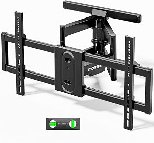 monTEK HW1242BK teljesen mozgatható TV fali konzol 43-95 hüvelykes 60 kg-ig forgatható dönthető dupla kar fekete VESA 800 x 400 mm