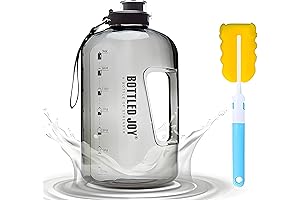 52oz Water Bottle, Large Water Bottle With Time Marker, Handle, & Brush: Your Bottled Joy