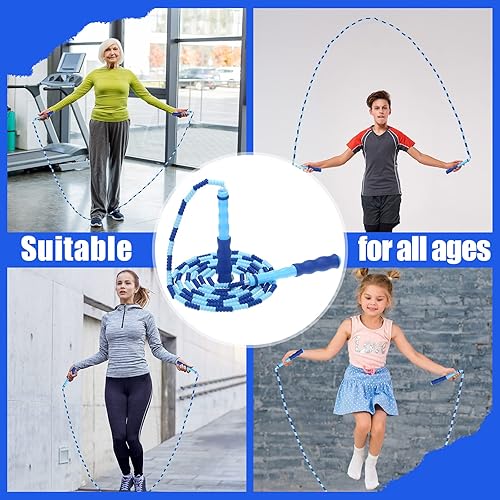 Miniatura 7 de 12 piezas de cuerda de saltar suave con cuentas para niños, longitud ajustable, a prueba de nudos, cuerda de saltar para niñas, niños, mujeres,
