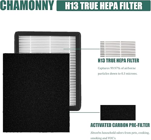 Miniatura 3 de CHAMONNY IAF-H-100B True HEPA Idylis B - Filtro de repuesto tamaño B, compatible con purificadores de aire Idylis IAP-10-150, IAP-10-125, AC-2125,