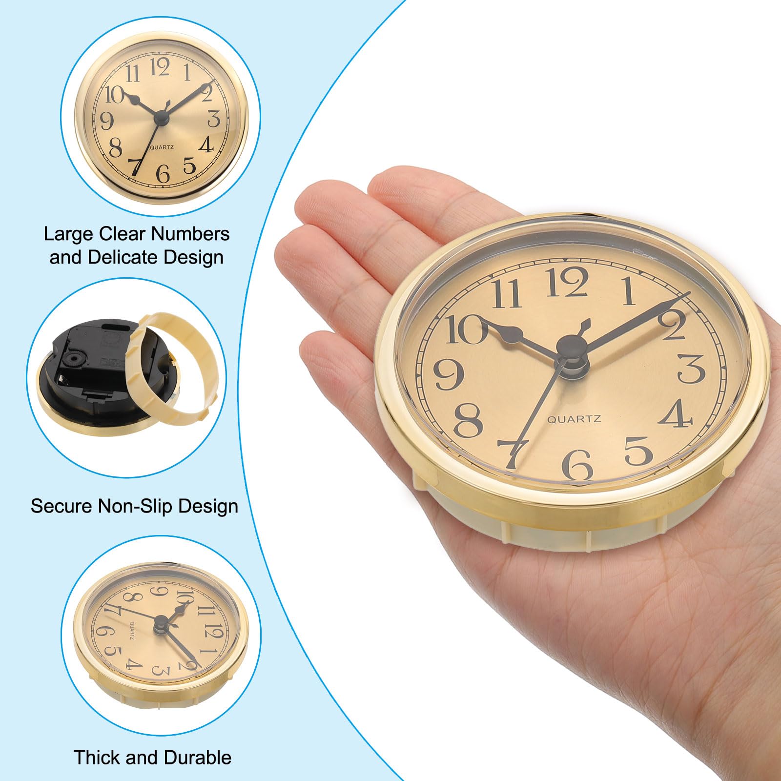 PATIKIL 3.5" 90mm Quartz Clock Insert - Image 3