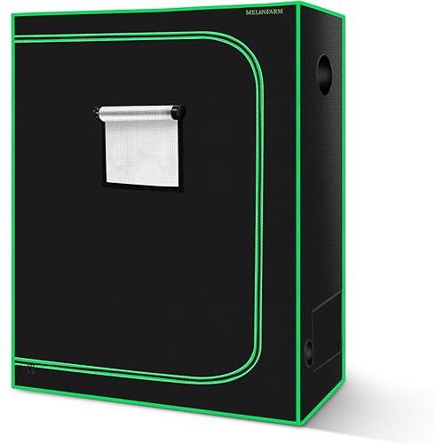 MELONFARM 4x2 Grow Tent, 48"x24"x72'' High Reflective 600D Diamond Mylar Canvas with Observation Window and Floor Tray for Hydroponic Indoor Plant Growing
