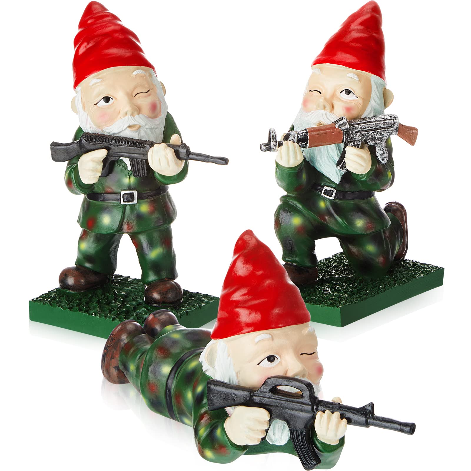 Buy Chunful 3 Pcs Garden Gnomes 7.87 Inches Army Garden Gnome Indoor