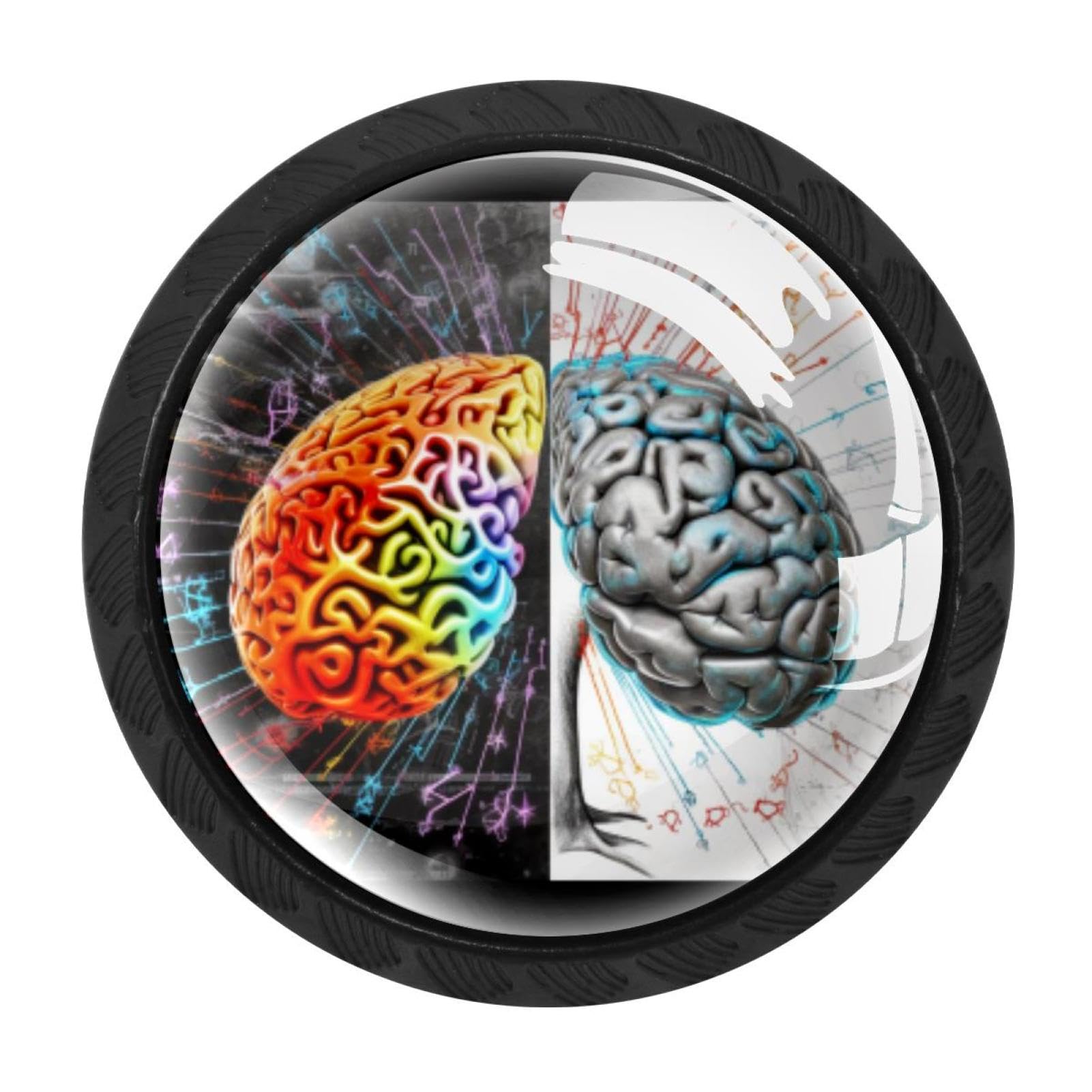 Chenzzzz Multicolored 13 Mathematical Engineering Brain Drawer Knobs Pull Handle Crystal Glass Circle Shape Cabinet Drawer Pulls Cupboard Knobs With Screws For Kitchen Cupboard Dresser Wardrobe Etc