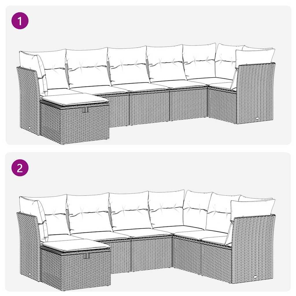 Set di divano da giardino in polyrattan marrone con vano portaoggetti, sacchetti impermeabili e cuscini rossi 100% poliestere, portata 110 kg, piedini regolabili, balcone, terrazza