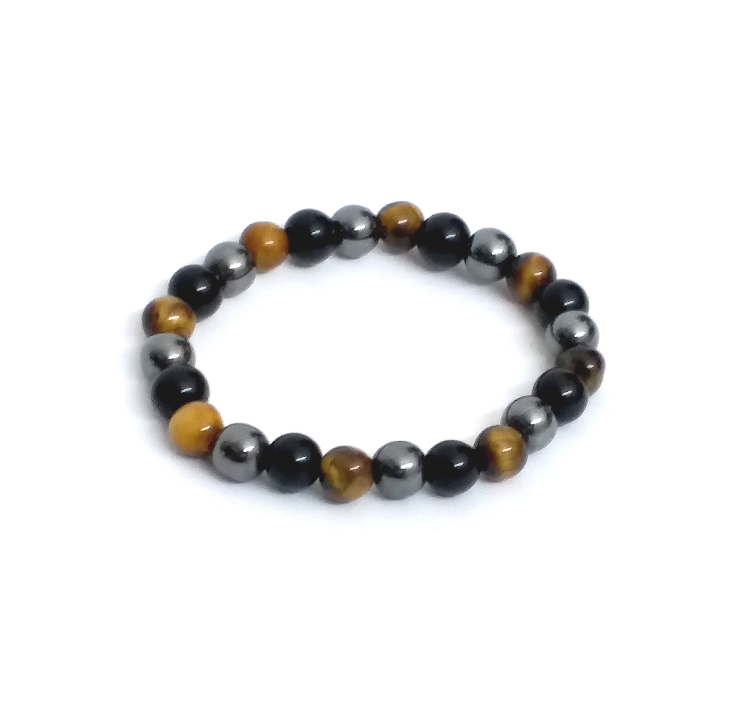 ASTROGHAR Hematite black onyx tiger eye Crystal Triple Protection stretch bracelet For Men And Women (B07B6NJ5P9) Amazon Price History, Amazon Price Tracker