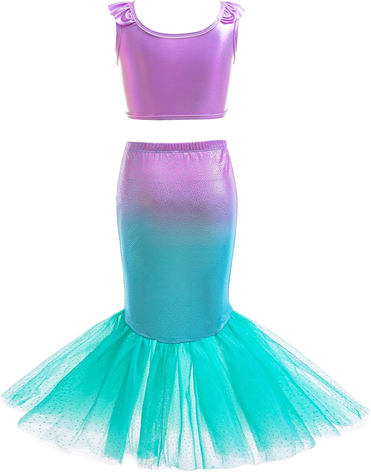 Girls 3pcs Mermaid Swimsuit Bathing Suit Princess Bikini Set with Skirt for Toddler Little Kids Beach Swimwear 2-10 Years - Image 5