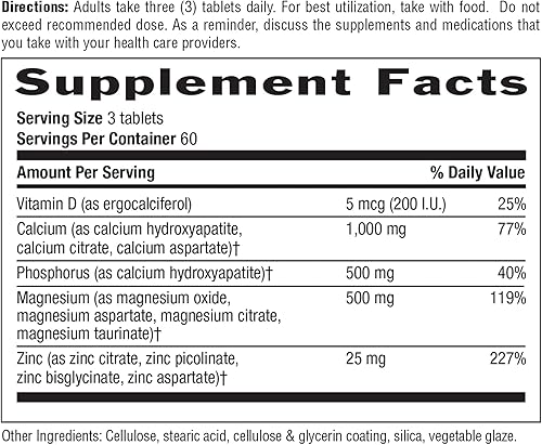 Miniatura 2 de Country Life Target-Mins - Calcio y magnesio zinc con vitamina D 1000 mg500 mg25 mg - 180 comprimidos - Apoya los huesos y el sistema inmunológico