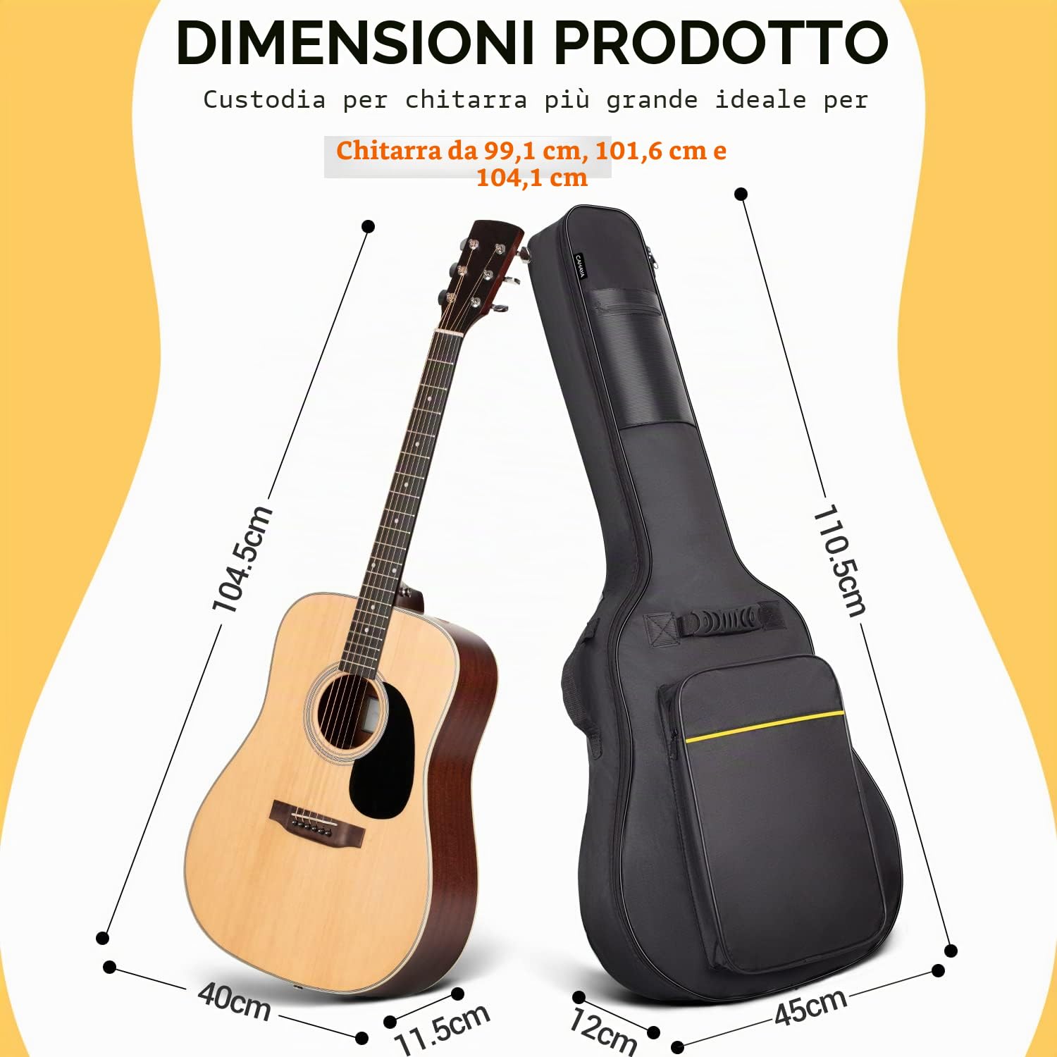 Yamaha F310 Chitarra Folk - Chitarra Acustica 4/4 in Legno (63,4 cm, scala da 25”) - 6 Corde in Acciaio, Naturale & CAHAYA Custodia Chitarra Borsa per Chitarra Classica o Chitarra Acustica