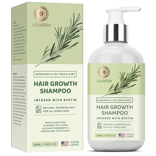 Lilivera Champú para el crecimiento del cabello de Romero Champú para la caída del cabello -Champú para adelgazar el cabello para hombres y mujeres