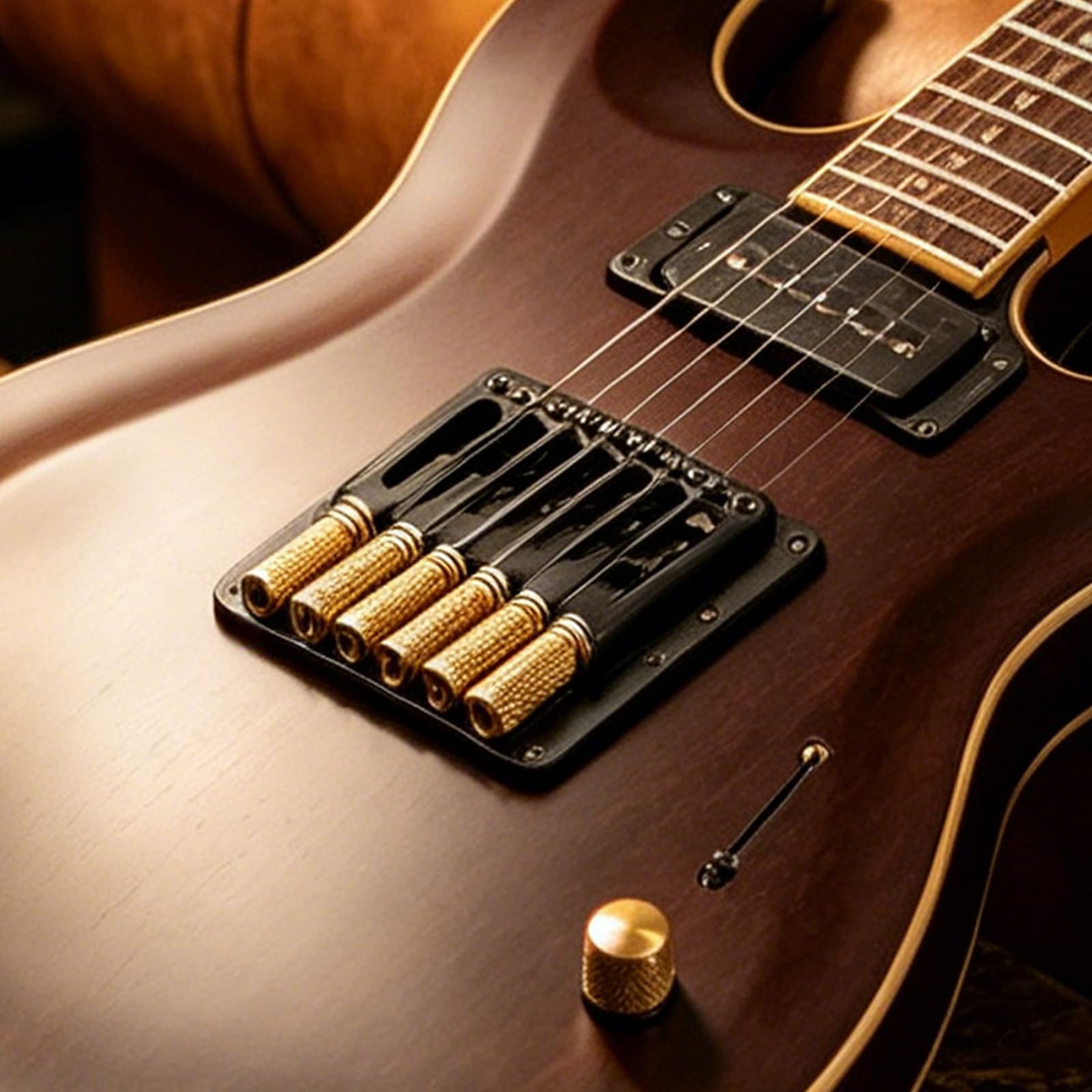 Puente de guitarra de 6 cuerdas de 10,5 mm con tuerca y llave, puente fijo para guitarras sin cabeza para reemplazo y actualización de edificios